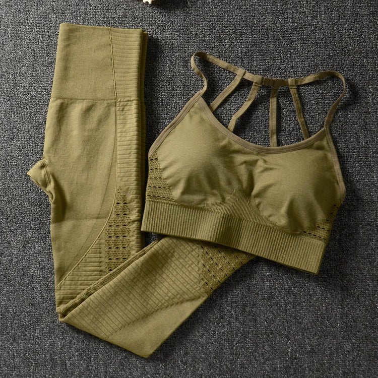 2 Piece Set Workout Clothes for Women Sports Bra and Leggings Set Sports Wear for Women Gym Clothing Athletic Yoga Set-2